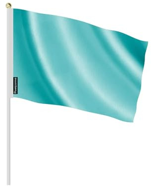 Lots - Mini bandiera blu turchese chiaro, in diverse dimensioni, 14 x 21 cm, 100 pezzi