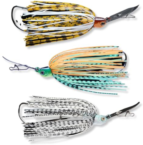 DLPRK 3 Stück Angelköder Spinnerbait Fischköder Kit Jigköpfe Swimbait Angelköder Set für Hecht Forelle Barsch Angeln