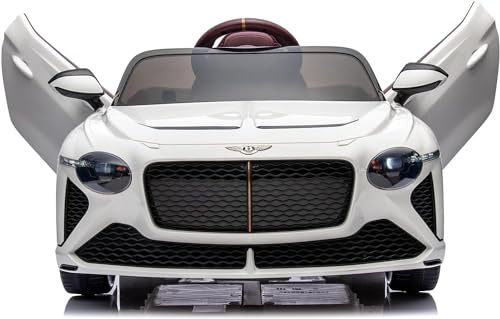 Bentley Bacalar Kinderauto, 12V Lizenziert Batterie Betrieben Auto mit Fernbedienung, Flügeltüren, Funkverbindung, Licht- und Soundeffekten, Weiß