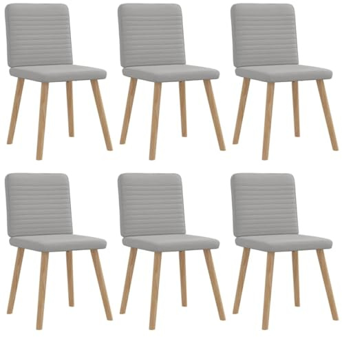 XHNIFBN Esszimmerstühle Wolkengrau Set 6 mit Polyester Stoff Metall Holz Untergestell 45 x 54 x 86 cm Modernes Design Bequeme Polsterung Robust und Langlebig für Küche Esszimmer Wohnzimmer