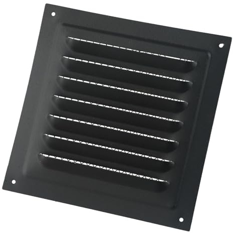 FACAIIO Rejilla de ventilación antracita de 15 x 15 cm, para baño, cocina, sistemas HVAC, para acero inoxidable, 150 x 150 mm