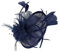 Caprilite Navy Blue Sinamay Disc Saucer Fascinator Hat for Women Weddings Headband