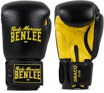BENLEE Boxhandschuhe aus Leder Draco Black/Yellow 16 oz