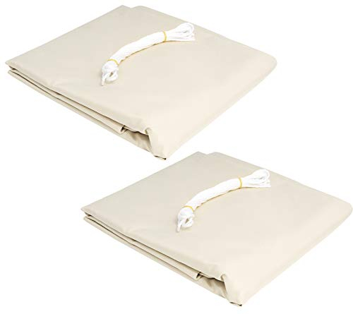 EUGAD 2X Sonnensegel Rechteck 5x7m Sonnenschutz UV Schutz für Garten Balkon Terrasse Sonnendach Polyester wasserabweisend Creme