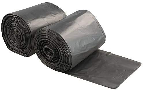 Qskely 70 L Bin Liners, Kitchen Bin Bags, Large Garbage Rubbish Bags, Gray, 100 Counts