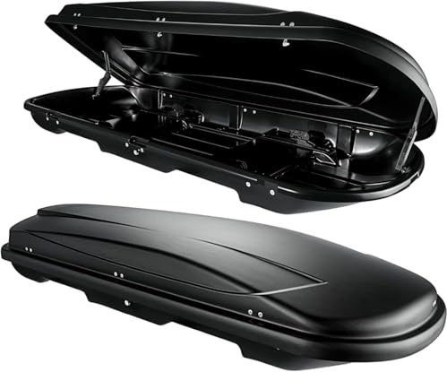 VDP Dachbox kompatibel mit Hyundai Tucson (5Türer) ab 2015 VDPJUXT600 600Ltr abschließbar + Alu Dachträger RB003