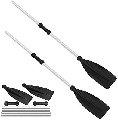 BALLSHOP 2 Pack 128cm Kayak Paddle Aluminum Alloy Detachable Paddles Adjustable Portable Boat Oars for Inflatable Boat Kayak