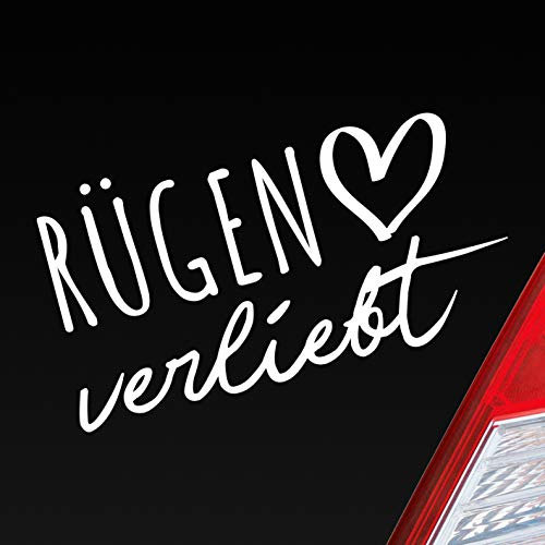 Hellweg Druckerei Rügen verliebt Herz Insel Ostsee Liebe Car Auto Aufkleber Sticker Heckscheibenaufkleber