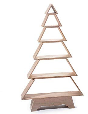 Gruppo Maruccia Weihnachtsbaum aus Holz mit Regalen, Höhe 1,24 m, Dekoration für Zuhause, Schaufenster und Geschäfte