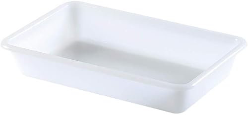 COM-FORT HOUSE | Bandeja de Plástico | Barreño de Plástico Rectangular | Bandeja de Almacenamiento | Color Blanco | Tamaño 1: 305x195x60 | Pack de 6 Unidades