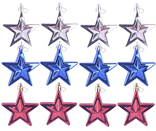 Amosfun 24st Anhänger Dekoration Für Die Präsidentschaftswahl Partydekorationen Zum Gedenktag Patriotisches Sternendekor Usa-sternverzierung Partyzubehör Flagge 7c Plastik Schnickschnack