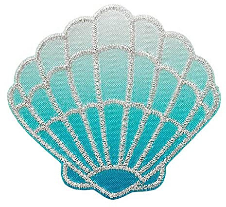 Mono Quick 1205x Muscheln Bügelbilder, Pink, Lila, Türkis, Blau - Applikation Meer (12055 - Türkis)