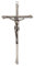 ACHIBANG Kruzifix aus Metall, Wandkreuz, modernes katholisches silberfarbenes Jesuskreuz zur Wanddekoration, christliches Symbol des Glaubens, 25,4 cm