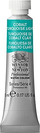 Winsor & Newton Aquarelle Professionnel - Peinture Aquarelle, Haute Luminosité, Résistante à la Lumière, Qualité Archive, Tube de 5 ML, Couleur Turquoise de Cobalt Clair ROW