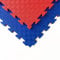 SUELOSPORT Tatami Esterilla Goma EVA Antideslizante Puzzle, Suelo Tatami Profesional, Acabado 5 Líneas Medidas 100cm x 100cm x 2,5cm - 4 unidades (4 m²) Azul/Rojo