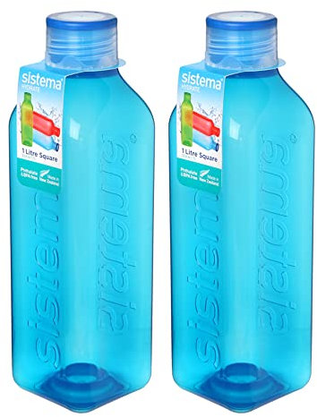Online Kitchenware Sistema Square 1L Bottle Blue Set of 2