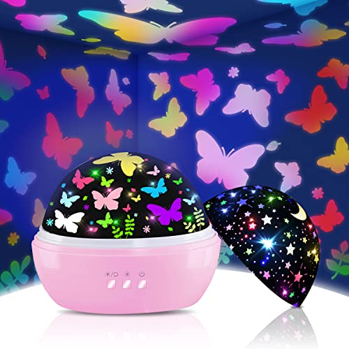Décorations en forme de papillon, jouets pour enfants de 3 à 8 ans, veilleuse projecteur d'étoiles, fournitures de fête, décoration de chambre, cadeaux de Noël, Pâques, anniversaire, pour filles de 5