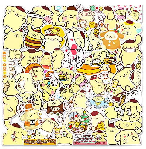 AUCEKO Stickers for Pom Pom Purin 50 PCS Cute Kawaii Stickers Waterproof for Decal,Laptop Water Bottle Car Cup Computer Guitar Skateboard Luggage Bike Bumper