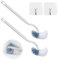 Toilet Brush, 2 PCS Curved Design Angled Cleaner Brush Scrubber for Deep Cleaning, Long Plastic Handle and Flexible Bristles Bathroom Toilet Bowl Brush (white)