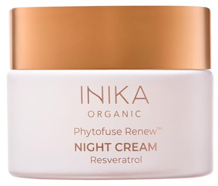 INIKA Organic Phytofuse Renew Night Cream | Overnight Rehab Moisturiser, Renews, Nourishes and Protects for Youthful, Plump, Supple Skin. 50mL