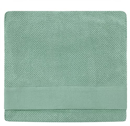 furn. Textured Bath Sheet, Cotton, Smoke Green,90 x 150cm