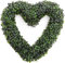 Best Artificial 40cm Green Boxwood Buxus Grass Topiary Hanging Heart Wreath - UV Stable