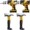 ‌Kisangel 4 Stück Werkzeug-Ballons - Hammer & Bohrer Alufolie Dekoration für Baustellen-Party, Jungengeburtstag, Schule & Partydekoration (44cm Bau-Themenballons Set)‌