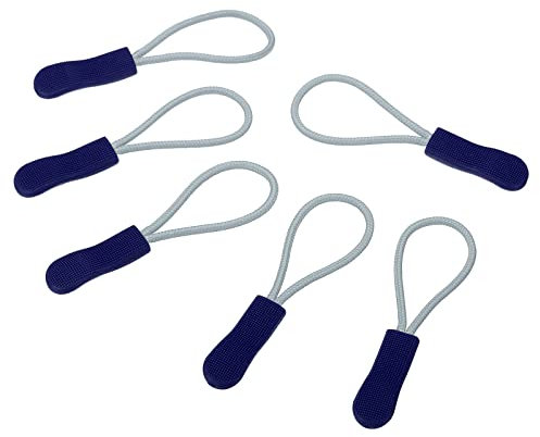 PATIKIL 30Pack Reißverschluss Züge Ersatz Erweiterungskabel Handgriff Befestigung Label Etikett Erweiterung Fixierung Abzieher für Gepäck Rucksäcke Jacken Marine Blau Hellblau