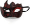 Seglory Venezianische Masken, Maskerade Maske Venezianischen Cosplay Fasching Verkleidung Maskenball Venedig Karneval Mottoparty Kostüm Maske für Herren und Damen (Schwarz Rot)