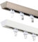 Rail Rideaux Plafond, Rail De Rideau Robuste, Tringle À Rideau Montée Au Plafond Pour Bureau, Salon, Chambre (1-6 M)(White,2.4m(2 * 1.2m))