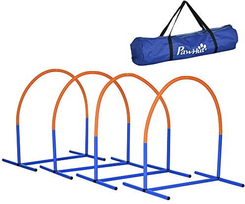 PawHut Dog Agility Training Equipment Pet Agility Training Set with Carry Bag