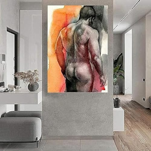 ORCOW Mann-Porträt-Poster, Schwule Wandkunst, Schwule Poster, Gemälde, schwules Bild, Leinwand, Kunstdrucke, Heimdekoration, 40 x 60 cm, ohne Rahmen