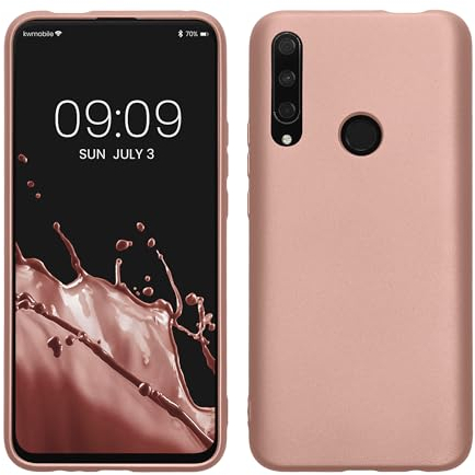 kwmobile Case kompatibel mit Honor 9X (EU-Version) Hülle - Schutzhülle aus Silikon metallisch schimmernd - Handyhülle Metallic Rosegold
