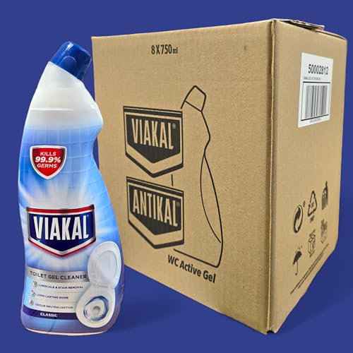 Powerful Antikal Active Toilet Gel Cleaner Classic 750ml, Pack of 8