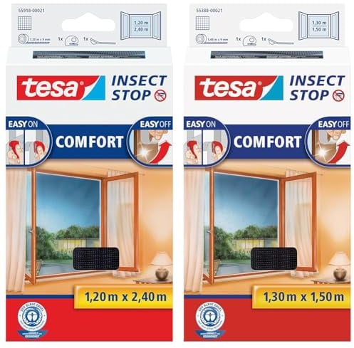 tesa Insect Stop COMFORT Fliegengitter für bodentiefe Fenster & Insect Stop COMFORT Fliegengitter für Fenster