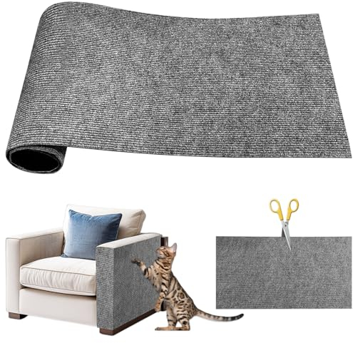 Lets Joy Climbing Cat Scratcher, 30 x 100cm DIY Rascador para Gatos, Tapete Autoadhesivo para Rascar Gatos, Alfombra de Pared para Gatos Trepar, Tapete Rascador Sofa Protector