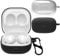 carinacoco 2 Pack Case for Samsung Galaxy Buds FE/Buds 2 Pro/Buds 2/Buds Live/Buds Pro with Carabiner, Soft and Flexible, TPU Ultra-Thin Shockproof Cover Slim-Fit Anti-Fall Earphone Case, Black+Clear
