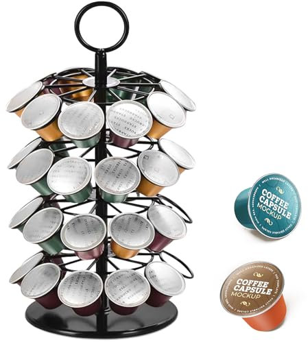 RDDAIPE Porta Capsule per Nespresso, Porta Capsule Caffe per 40 Capsule, Portacapsule Supporto Caffè Rotante, Porta Cialde di Caffè, Portacapsule Caffe, Robusto, Portaoggetti e Organizzazione