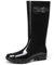DREAM PAIRS Stivali Pioggia da Donna a Metà Polpaccio Stivali da Pioggia Donna Impermeabili con Cinturino Fibbia,Size 41,Nero,SDRB2418W-E