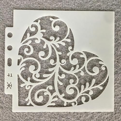 Schablonen zum Basteln, 14 x 13 cm, Efeu-Herz-Schablonen zum Malen auf Holz, Schablonen für Steinmalerei, wiederverwendbare Malschablonen, Wandmalschablonen