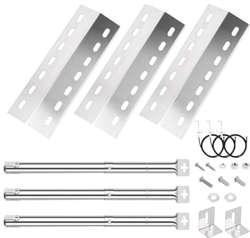 GFTIME 33,5 x 12cm Ersatzteile für Enders San Diego 3, Edelstahl Brennerabdeckung für Enders San Diego Evo, Flammenverteiler Hitzeschild Zubehör, 3 Stück