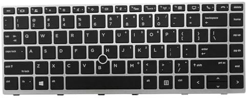 Replacement Silver Keyboard with Backlit for HP EliteBook 840 G5 840 G6 846 G5 745 G5 745 G6 ZBook 14u G5 ZBook 14u G6 US English Layout