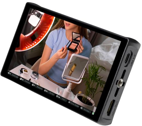 Portkeys PL5 Kamera Field Monitor 5,4 Zoll Touchscreen 3D LUT USB3.0 360° einstellbare Farbe 1920x1080 IPS 4K HDMI Professionelle Farbkalibrierung für Sony Canon Panasonic Live-Streaming (PL5)