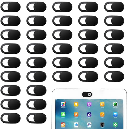 YiliYa Lot de 36 Cache Webcam,Couverture de Webcam Ultra Mince Webcam Cover Cache Webcam PC pour Smartphones Tablettes Laptop Noir