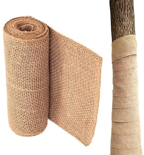 Baum Winterschutz Wickelstreifen Aus Jute, Winterpflanzenschutz Baumwickel Baumschutz Bandage, Atmungsaktiv Kälteschutz Frostschutz Baumstammschutz Juteband Frostschutzvlies Pflanzenschutz (20cm)