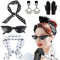 Moiuguli 7 Stück Rockabilly Accessoires Damen 50er Jahre Accessoires Damen, 1950s Kostüm Set Polka Dots Hut Bandana Haarband Ohrringe Halskette Handschuhe Katzenaugen Brille Vintage Party Karneval