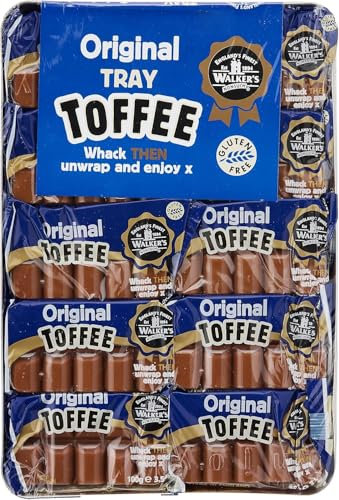 WALKERS Nonsuch Original Creamy Toffee Bars in Traditional Tin Tray 100 g (Pack of 10) Retro Sweets