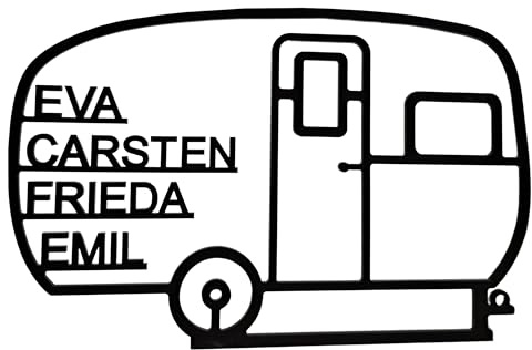Wohnwagen mit Namen, aus Acrylglas oder Holz, personalisierte Deko Wand Campingurlaub, Familie, Reise, Urlaub