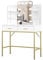Panana Schminktisch mit LED Hollywood Spiegel und Hocker, Frisiertisch mit 2 Schubladen, Kosmetiktisch mit 3 Lichtmodi, Schminkkommode mit Goldenen Metallbeinen (White)