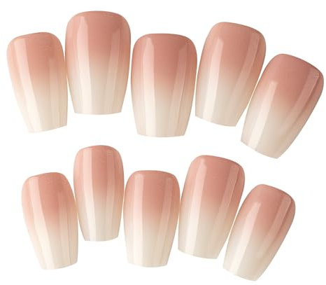 Lot de 240 faux ongles blancs longs à presser pour femme